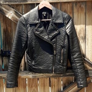 Topshop Vegan Leather Moto Jacket